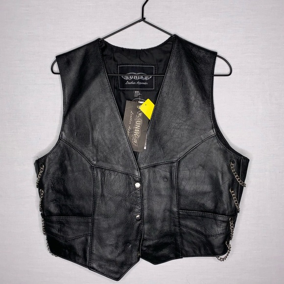 Unik Jackets & Blazers - UNIK Leather Motorcycle Vest Woman’s 3XL